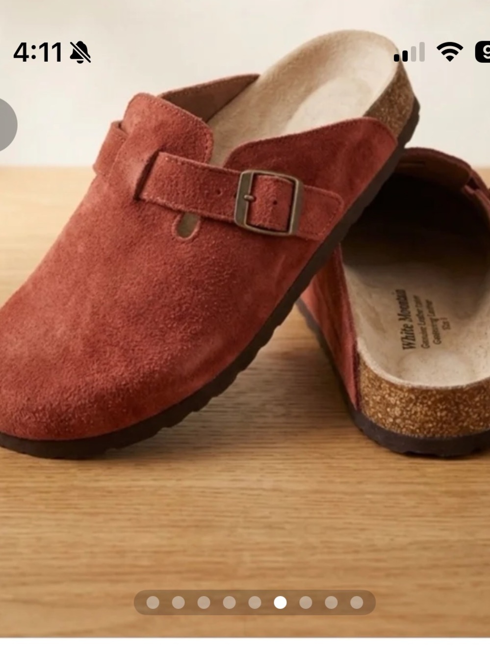NWT White Mountain "BenBen" / "Bueno" Rust Suede Clogs sz 8